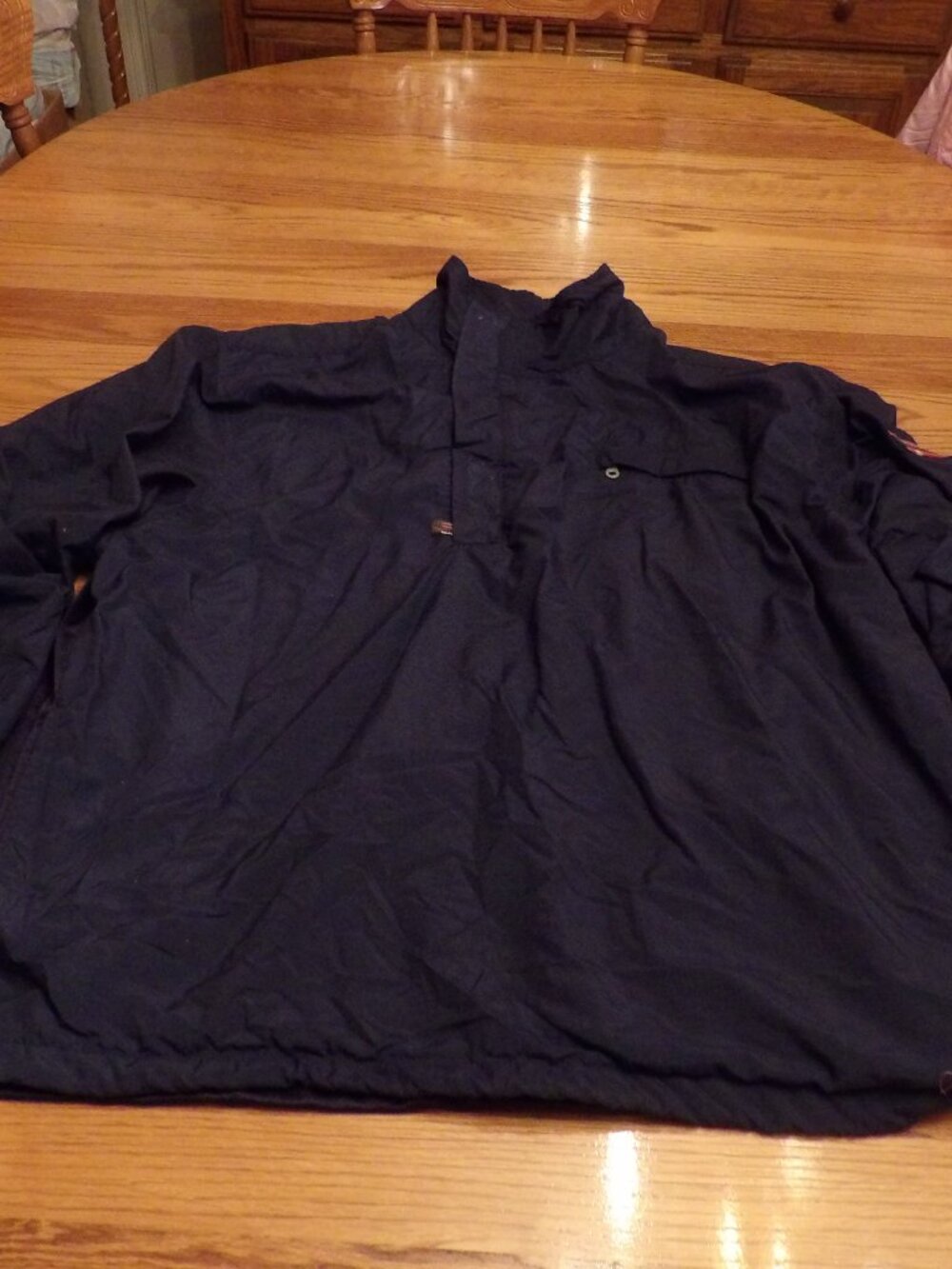 *-Men's Navy Bugle Boy Classic Nylon Long Sleeve Sz XXL Pullover